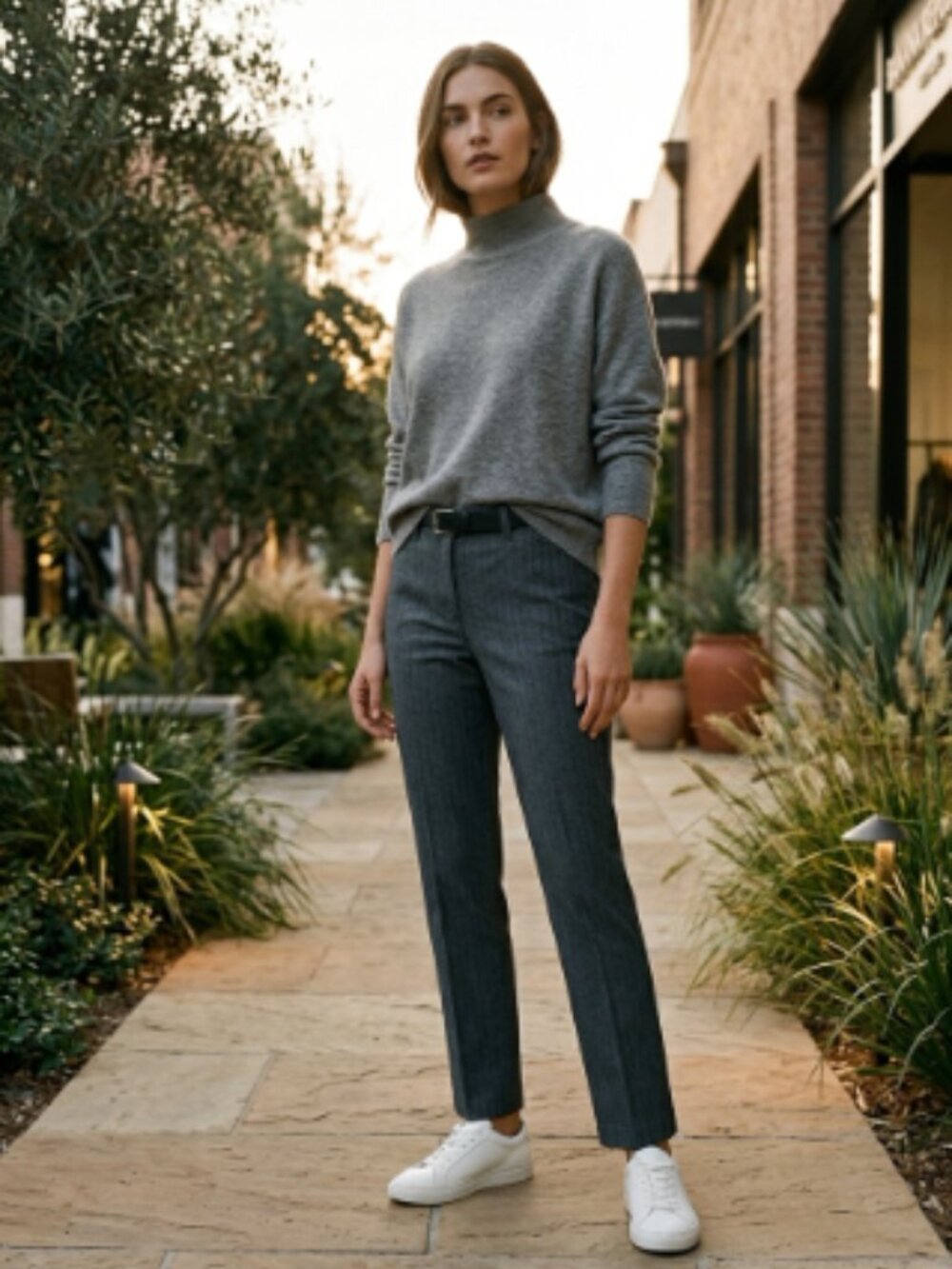 Riders by Lee, 10P, Grey Chevron Herringbone Trouser Pants